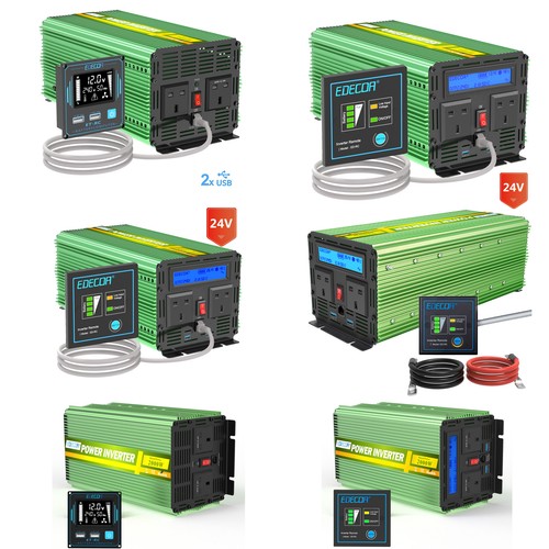 Edecoa power inverter 12v 24v - power,